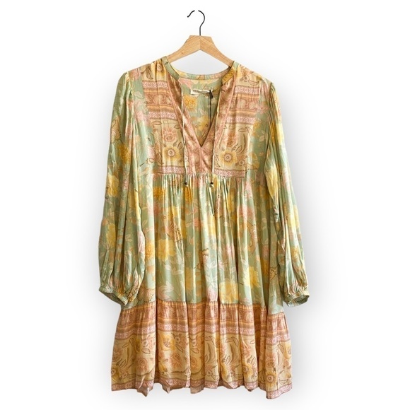 NWT Spell And the Gypsy Butterfly Boho Tunic Dress, Size M, Botanical pastel - Picture 3 of 15